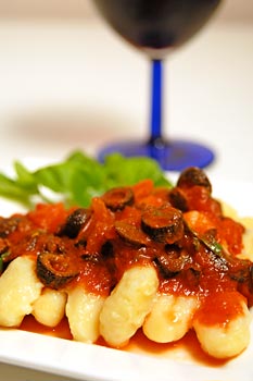 Gnocchi with Tomato, Basil and Olives
