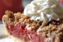 Strawberry & Rhubarb Pie with Streusel Topping