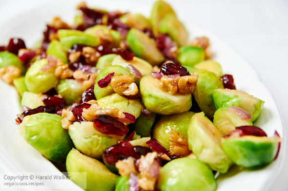 Brussels Sprouts with Walnuts and Dried Cranberries