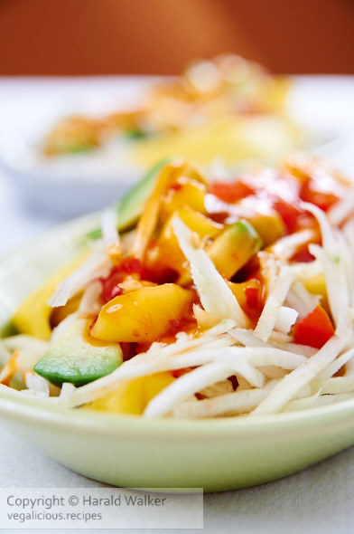 Crunchy Celery Root Salad with Mango Ginger Dressing
