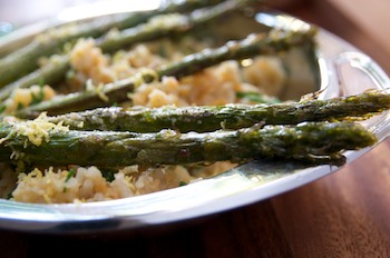 Roasted Asparagus with Lentils