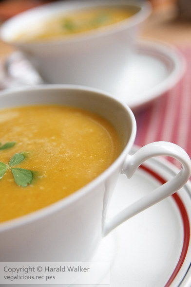 Pumpkin Soup with Maple Syrup and Horseradish