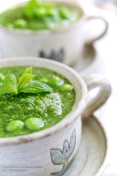 Minty Pea and Spinach Soup - Click here to license this image