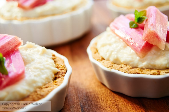 Creamy Coconut Almond Tart with Rhubarb
