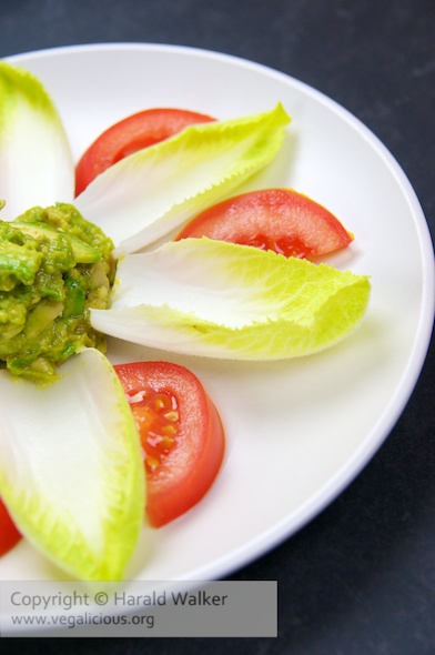 Belgian Endive with Guacamole and Tomatoes