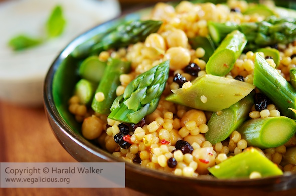 Asparagus Couscous with Chickpeas and Almonds