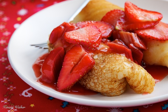 Strawberry and Rhubarb Blini
