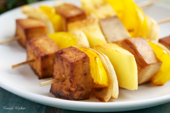 Teriyaki Tofu and Pineapple Kebabs