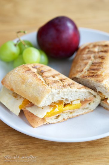 Vegan Deli Slices, Peach and Soy Cheese Ciabatta