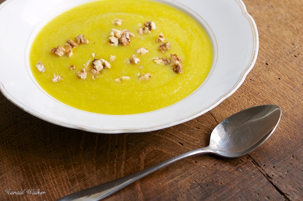 Yellow Beets and Pear Soup with Walnuts