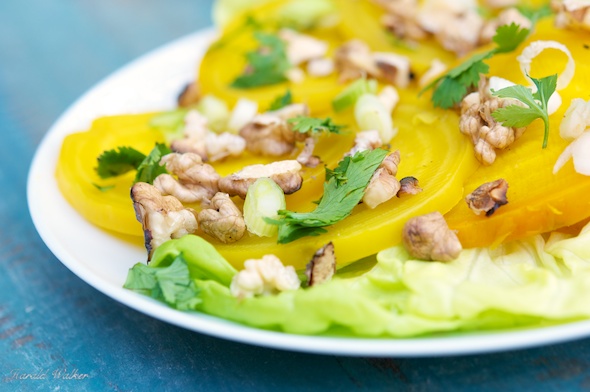Yellow Beets with Walnuts