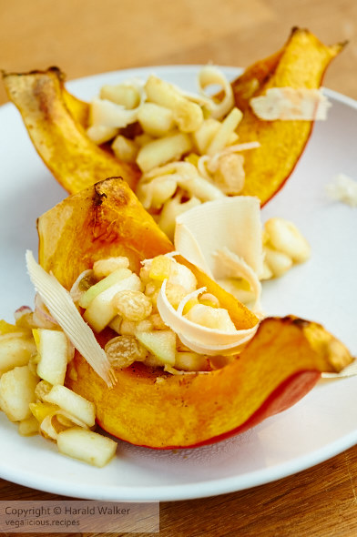 Roasted Squash with Pear Salsa and Soy Cheese
