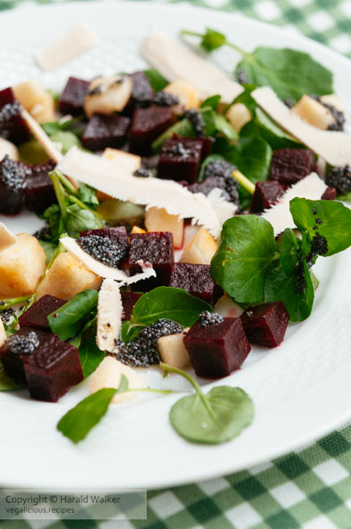 Beet and Pear Salad On Watercress