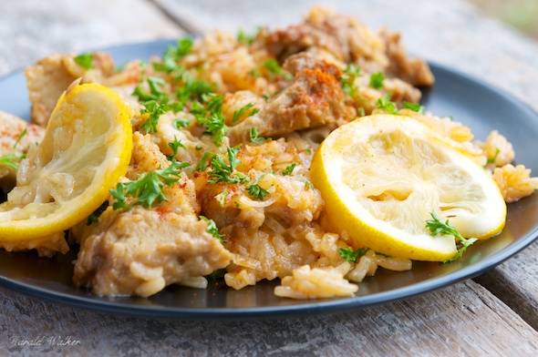 Seitan and Rice Pilaf with Sweet Paprika and Lemon