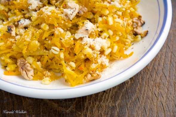 Winter Squash, Barley Orzotto with Toasted Walnuts
