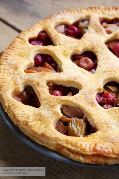 Rhubarb and Red Gooseberry Pie