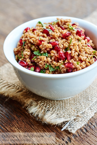 Bulgar with Fresh Herbs, Spices and Pomegranate Arils