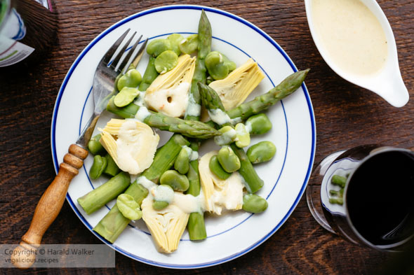 Spring Salad with Asparagus, Artichoke and Fava Beans