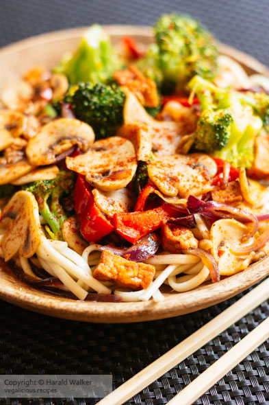 Asian Stir-Fry Veggies On Noodles