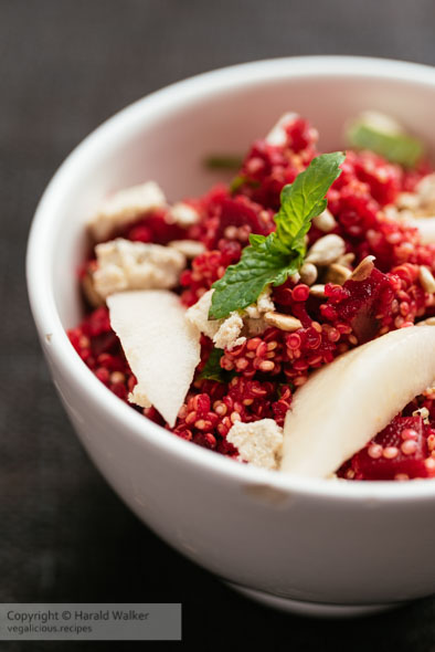 Quinoa and Pickled Beet Salad with Pears and Mint