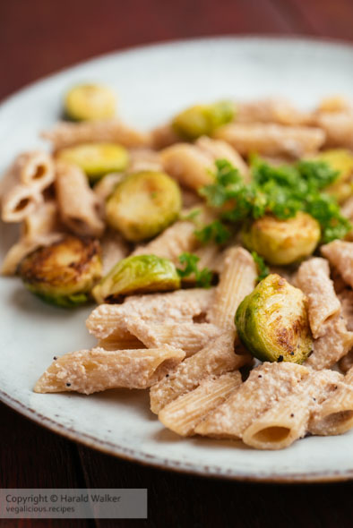 Pasta with Brussels Sprouts and Walnut Sauce