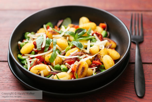 Gnocchi with Fava Beans, Sun-dried Tomatoes and Sweet Bell Pepper