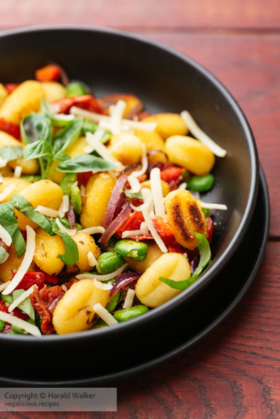 Gnocchi with Fava Beans, Sundried Tomatoes and Sweet Bell Pepper